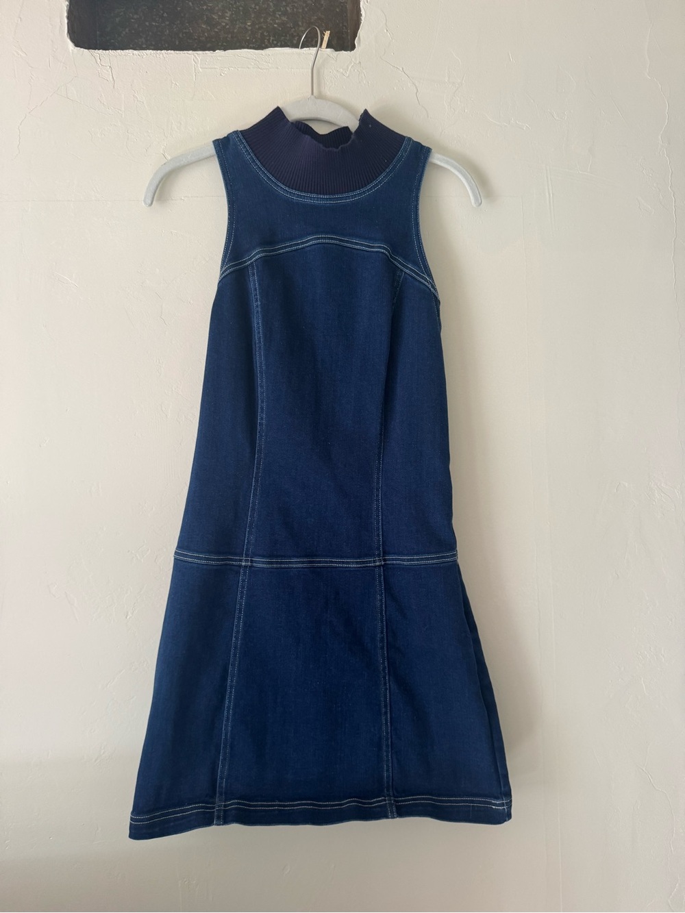 Sleeveless Denim Dress - Navy